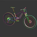 Black Mountain Bike With Modern Design Large Tires And Orange Front Fork