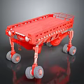 Red Heavy Duty Mobile Platform With Multiple Wheels And Metal Legs