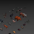 Diverse Cartoon Animal Collection Featuring Birds Mammals Reptiles And Small Pets