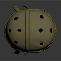 Tactical Military Helmet With Beige Exterior Brown Straps And Ventilation Holes