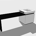 Office Desk With Drawers And Detailed Dimensions For Workspace Setup 3d model