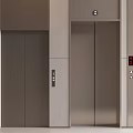 Modern Elevator Door Design With Stainless Steel Surface And Control Panel Buttons In Building Interior 3d model