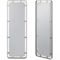 Modern Full Length Mirror With Black Frame And Gold Decorative Brackets 3d model