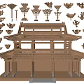 ancient building components bucket arch mortise and tenon structure bucket arch composite building structure 3d model