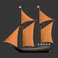 Modern Sailing Cartoon Sailing 3d model