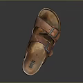 Roots Brown Leather Sandals With Two Buckle Straps And Branded Footbed For Daily Use