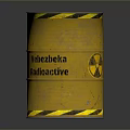 Yellow Radioactive Barrel With Black Yellow Warning Stripes And Radioactive Symbol