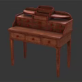 Classic Mahogany Dressing Table With Multiple Drawers And Elegant Wooden Structure