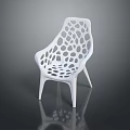 Modern White Minimalist Single Chair With Stylish Perforated Hollow Hole Design