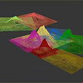 Natural Landscape Featuring Three Dimensional Folded Terrain Models Brownish Yellow Mountains And Green Vegetation
