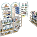 Modern Maternal and Infant Goods Shelf Maternal and Infant Products Display Shelf Maternal and Infant Store Milk Powder 3d model