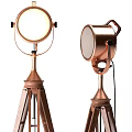 Classic Copper Floor Lamp With Tripod Base And Adjustable Retro Design