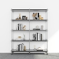 Modern Bookshelf Floor Bookshelf Metal Bookshelf Storage Rack Display Rack Decorative Shelf Bookshelf 3d model