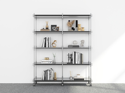 Modern Bookshelf Floor Bookshelf Metal Bookshelf Storage Rack Display Rack Decorative Shelf Bookshelf 3d model