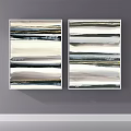 Abstract Painting Diptych With Geometric Shapes Neutral Tones Textured Modern Art Wall Decor