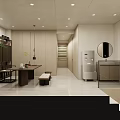 Hotel Mahjong Room Interior Layout With Gaming Tables Chairs And Green Plants