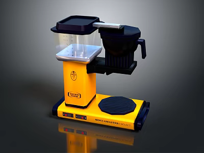 Yellow And Black 3D Printer With Material Extruder Control Panel For Precision Printing Tasks 3d model