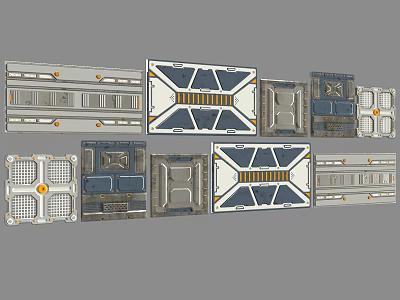 Diverse Architectural Panel Designs With Geometric Patterns Metal Elements And Various Textures 3d model