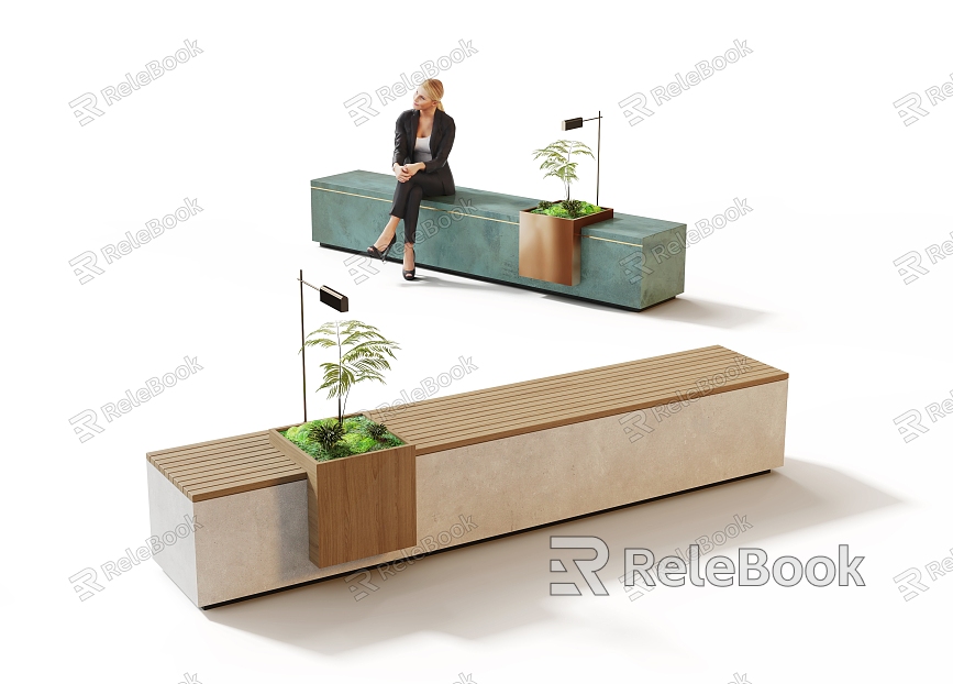 Outdoor landscape bench landscape leisure seat bench model