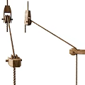 Pulley moving pulley crown block boom twine 3d model