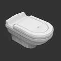 White Wall Mounted Toilet With Modern Sleek Design And Contemporary Bathroom Fixture