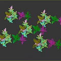Various Green Plants With Different Leaf Shapes And Color Tones Arranged On Dark Background