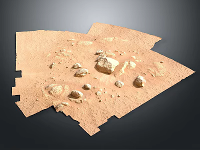 Detailed Mars Surface Terrain Features Scattered Rocks And Sandy Ground 3d model