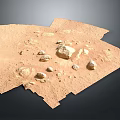 Detailed Mars Surface Terrain Features Scattered Rocks And Sandy Ground 3d model