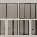 Different Modern Sliding Doors Designs With Metal Frames And Glass Panels 3d model