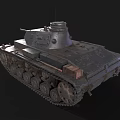 Highly Detailed 3D Model of Military Tank with Tracks Turret and Gun Barrel