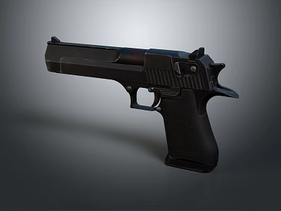Black Pistol With Ergonomic Grip And Sleek Design For Tactical Use 3d model