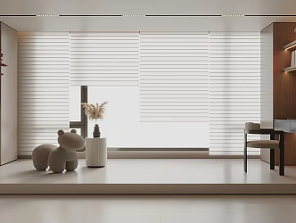 Japanese Roman Curtain Shangri-La Curtain Venetian Curtain Embedded Desk Chair 3d model