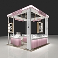 Cream Style Silver Jewelry Shop 3d model