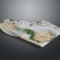 Detailed Mountainous Terrain Model Featuring Rocky Landforms and Green Vegetation Areas