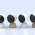 Smart Home Security Cameras in Multiple Colors with Wooden and White Gray Bases