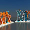 Artistic 3D MX Letter Installation with Flying Dreams FANGCHENG Decorative Design