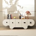 Cream Wind TV Cabinet Combination Decorative Cabinet Design Creative 3d model