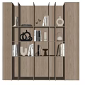 Modern bookcase wooden bookcase combination 3d model