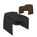 Modern Single Sofa With Black Brown Leather And Unique Contemporary Design 3d model