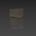 Gray Square Wall Decor With Wavy Design And Textured Surface Mounted On White Wall 3d model