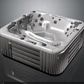 Modern Square Hot Tub With Multiple Jets And Control Panel For Home Relaxation 3d model