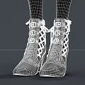 Stylish Black Leather Boots With Metal Buckles And Lace Up Details