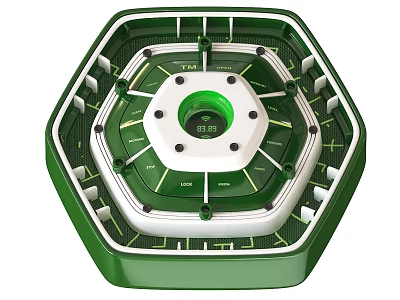 Industrial Hexagonal Green White GIS Equipment For Power System Applications 3d model