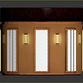 Circular Building Structure With Orange Walls White Lattice Windows Red Roof And Black Edges