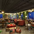 Cozy Café Interior Design With Comfortable Seating Hanging Lights And Green Plants