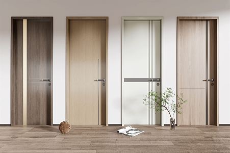 Modern swing door interior door 3d model