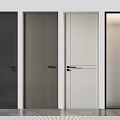 Modern Hinged Doors In Black Wooden White And Frosted Glass For Interior Decor