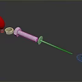 Household Living Supplies With Red Lamp Head Silver Syringe And Brown Button