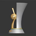 Silver Trophy with Golden Football Decoration and Base PAULERAO CHAMPION Text