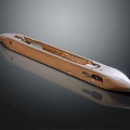 Antique Wooden Boat Hull Featuring Structural Holes And Smooth Wooden Surface